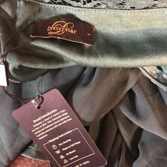 Dressy Star formal dark green bridesmaid/prom dress size large - Picture 8 of 9